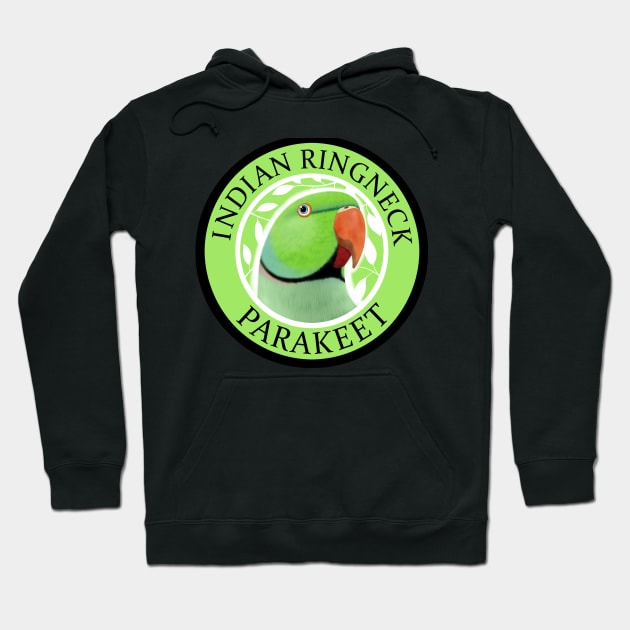 Indian Ring-Neck Parrot (Green) Hoodie by OhikiStudio